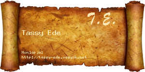 Tassy Ede névjegykártya